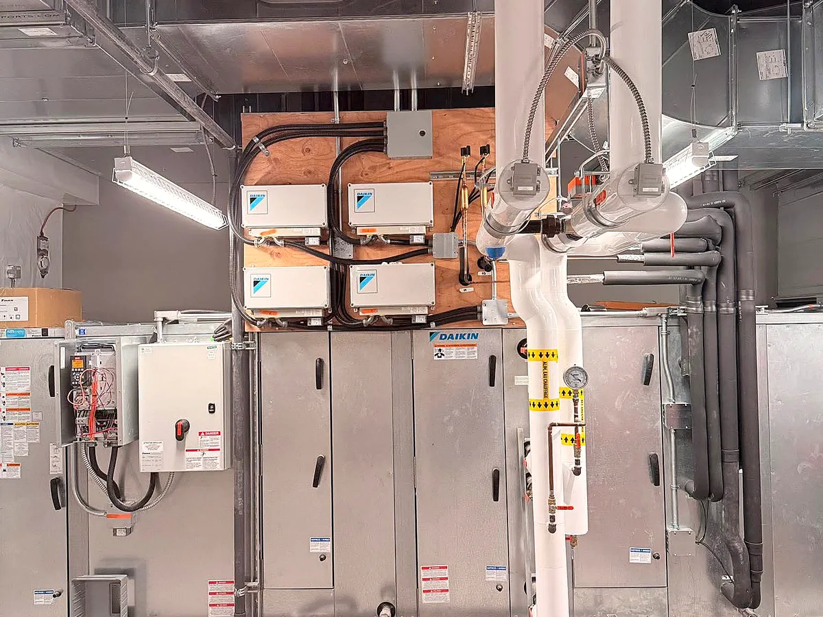 Industrial HVAC pipework and building services installation